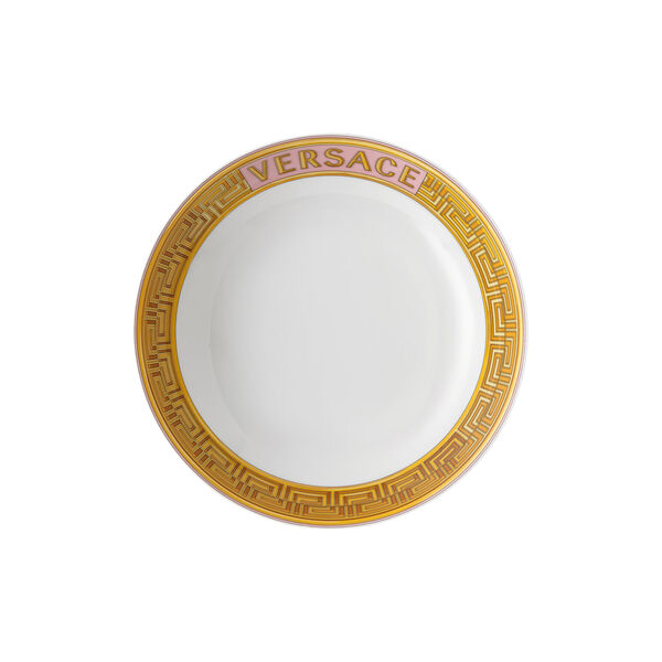 Plate 22 cm deep, pink coin, Rosenthal x Versace