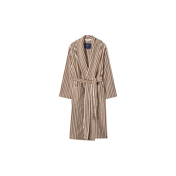 Quinn Cotton-Mix Hoodie Robe | Fudge/Snow White | Badek&aring;pe, Lexington