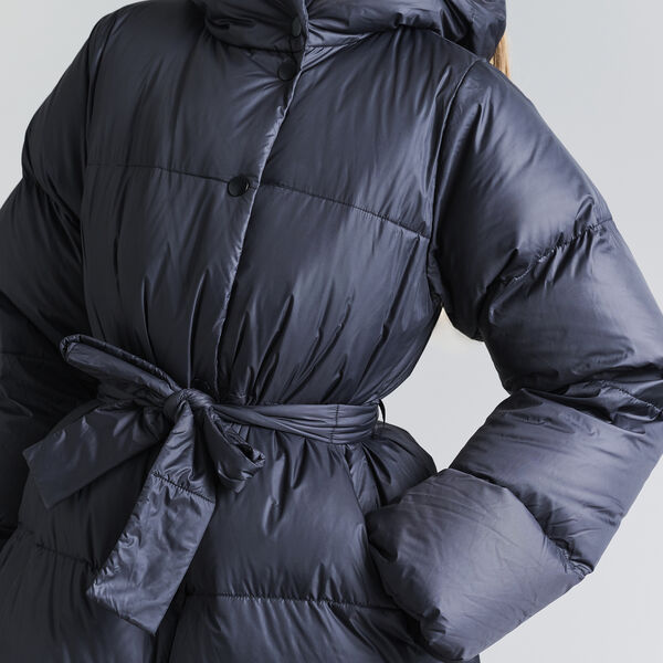 Feather down frakk med belte, black, BITTE KAI RAND