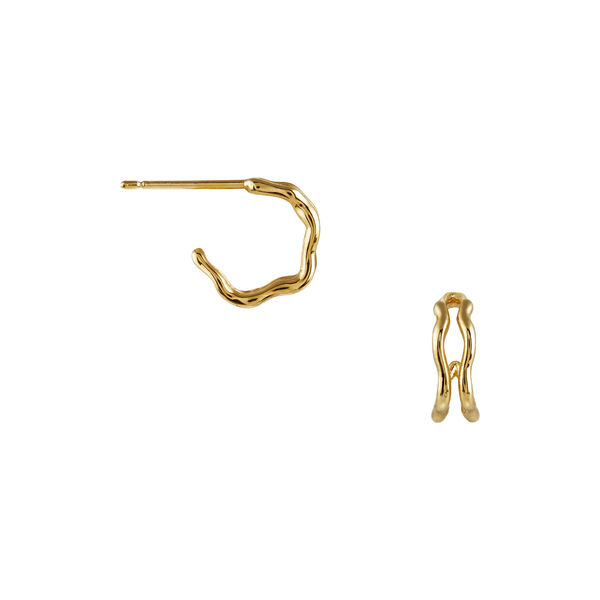 Organic Double Wave Huggie Hoops Organic Double Wave Huggie Hoops, Orelia