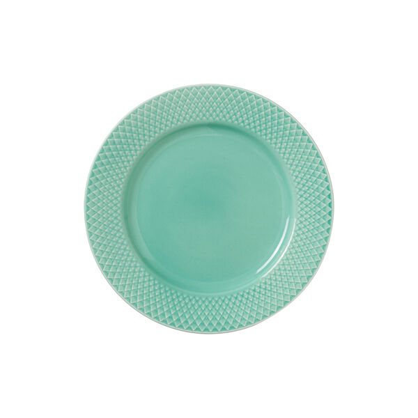 Rhombe Color lunsjtallerken Ø 21 cm, aqua, Lyngby Porcelæn
