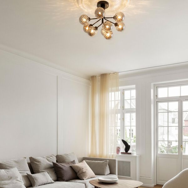 Apiales 9 Ceiling Lamp, satin black/optic smoked, Nuura