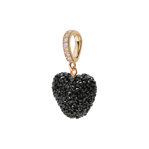 Jelly Heart Pendant Pave Connector, midnight, Crystal Haze