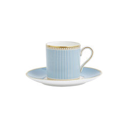 HELIA Coffee Cup Saucer BD, hvit og turkis/gull, Wedgwood