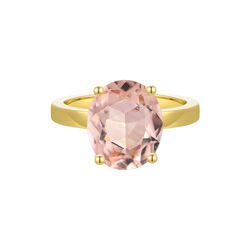 Selene Prong Ring, gold/morganite cz, Nila Noor