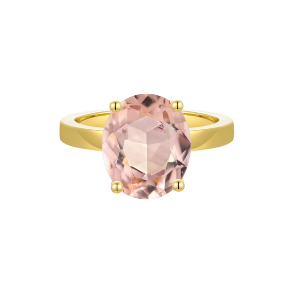 Selene Prong Ring, gold/morganite cz, Nila Noor