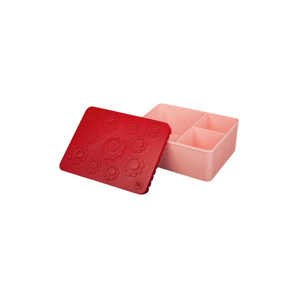 Matboks treroms - Blomst, r&oslash;d/rosa, Blafre