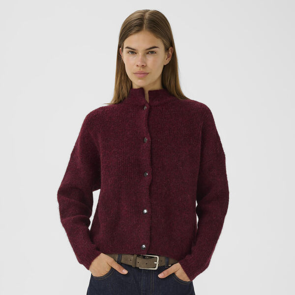 AlphaGZ short cardigan, blood red mélange AlphaGZ short cardigan, blood red mélange, Gestuz