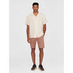 Box short sleeve linen shirt GOTS/Vegan, yarndyed - light feather gray, KnowledgeCotton Apparel 