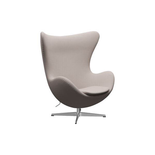 Egg&trade; 3316 loungestol, Christianshavn 1120 light beige/satin brushed aluminium, Fritz Hansen