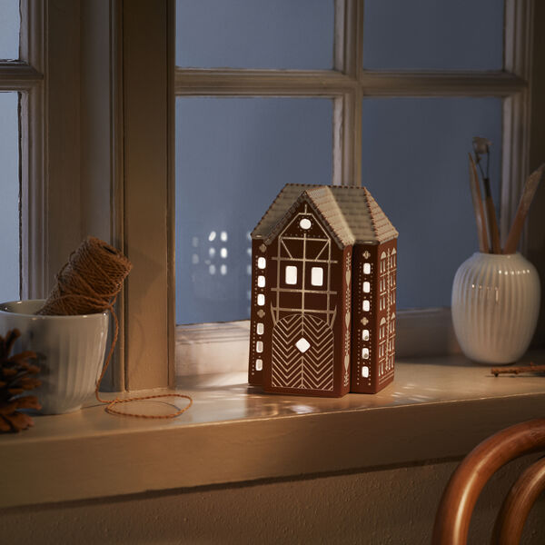 Gingerbread lyshus stor, brun, K&auml;hler
