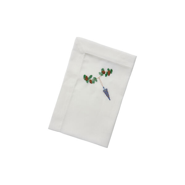 Juleserviett med julehjerte, hvit, Langkilde & Søn