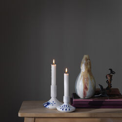 Bl&aring; Mega Riflet lysestake 12 cm, Royal Copenhagen