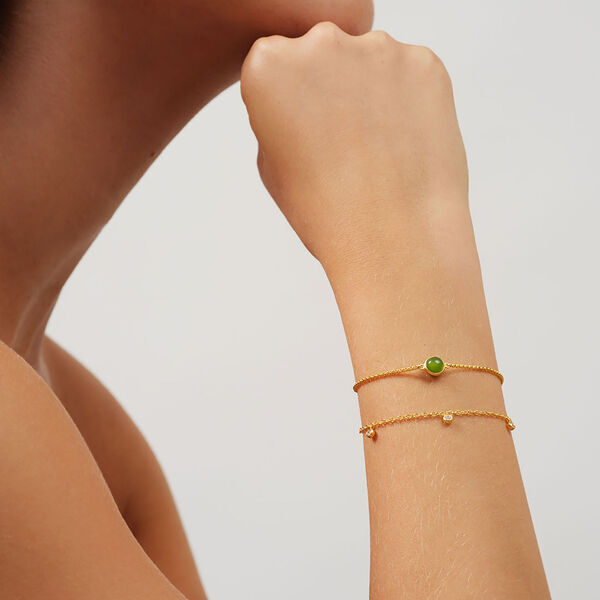 Primini Armbånd, gold/moss green, Julie Sandlau