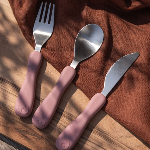 Fanto bestikk i silikon, vintage rose, Sebra