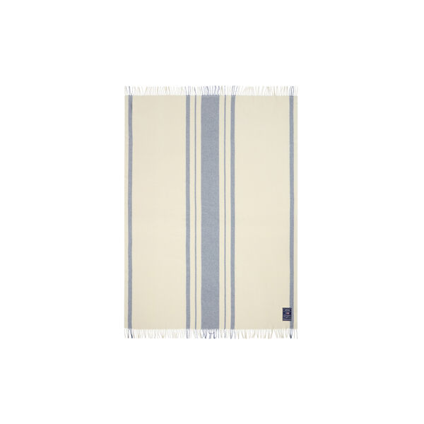 Striped Recycled ull pledd, blue/white, Lexington