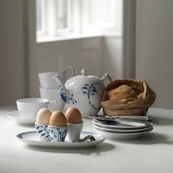 Hvit Riflet eggekopp, 2 stk. Hvit Riflet eggekopp, 2 stk., Royal Copenhagen
