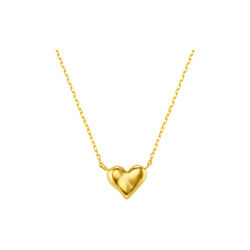 Heart Stationed Necklace, pale gold, Orelia