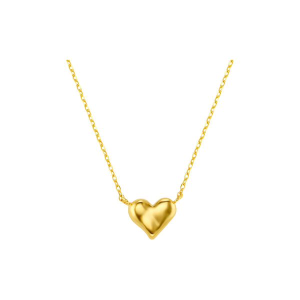Heart Stationed Necklace, pale gold, Orelia