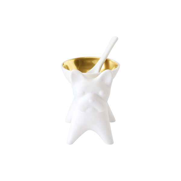 French Bulldog Salt & pepperskål, hvit, Jonathan Adler