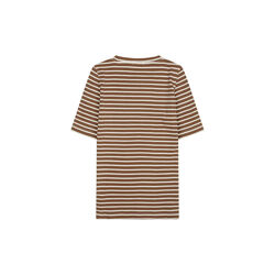 Striped rib t-shirt - Regenerative Organic Certified™ - GOTS/Vegan, dark brown stripe, KnowledgeCotton Apparel 