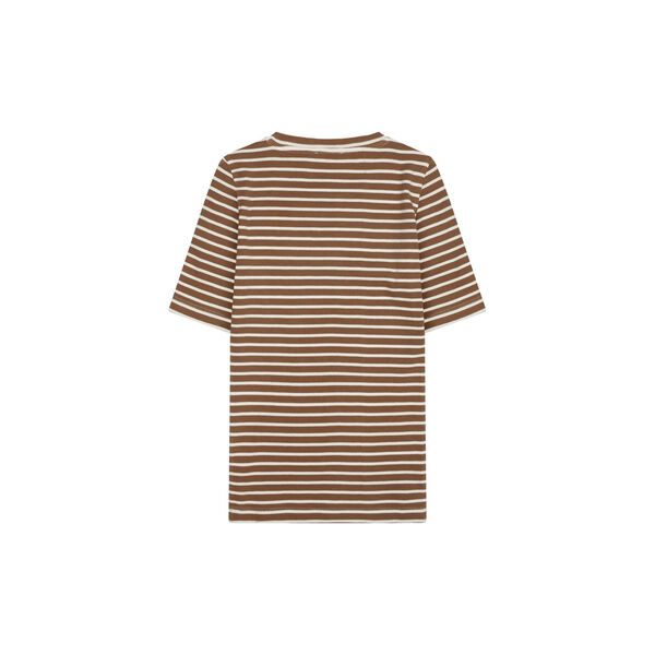 Striped rib t-shirt - Regenerative Organic Certified™ - GOTS/Vegan, dark brown stripe Striped rib t-shirt - Regenerative Organic Certified™ - GOTS/Vegan, dark brown stripe, KnowledgeCotton Apparel