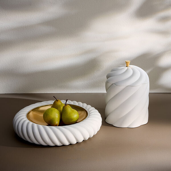 Geneva boks med lok, hvit/gull, Jonathan Adler