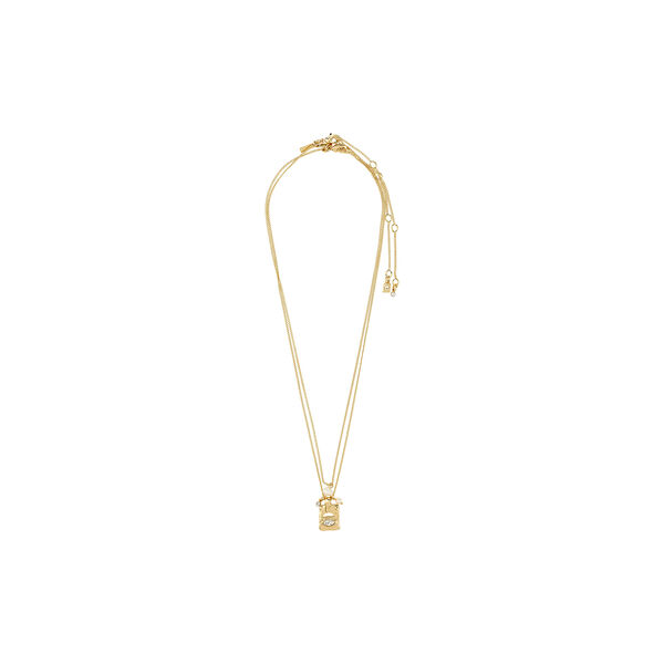 FIRE halskjede 2-i-1 sett, gullbelagt, Pilgrim