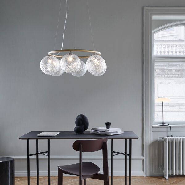 Miira 6 Circular Pendant, brass/optic clear, Nuura