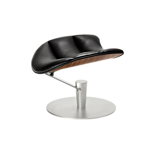 The Lobster Footstool, walnut/chrome, Bruunmunch Furniture