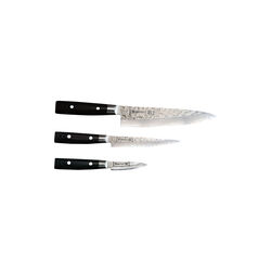 Zen kokkekniv, universalkniv og skrellekniv, rustfritt stål/micarta