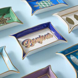 Bonjour Valet fat, hvit/blå, Jonathan Adler