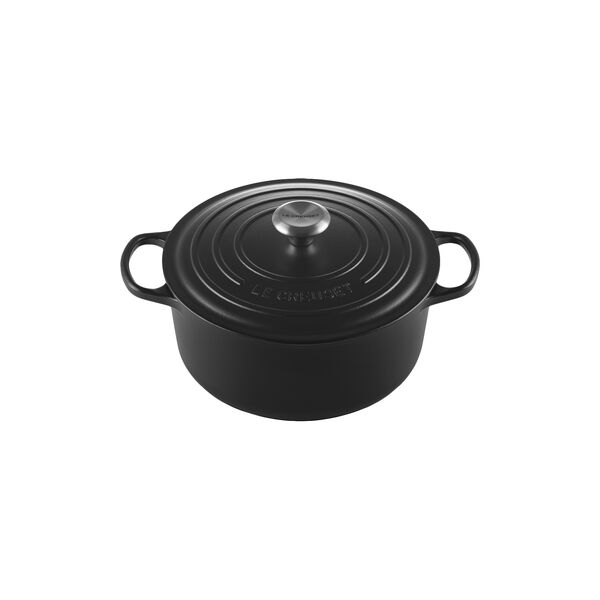 Signature st&oslash;pejern rund gryte &Oslash; 26 cm, matte black, Le Creuset