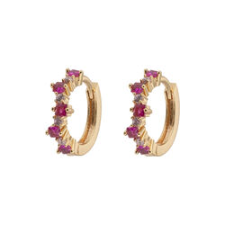 Mixed Small Hoops, cerise, Emilia by Bon Dep