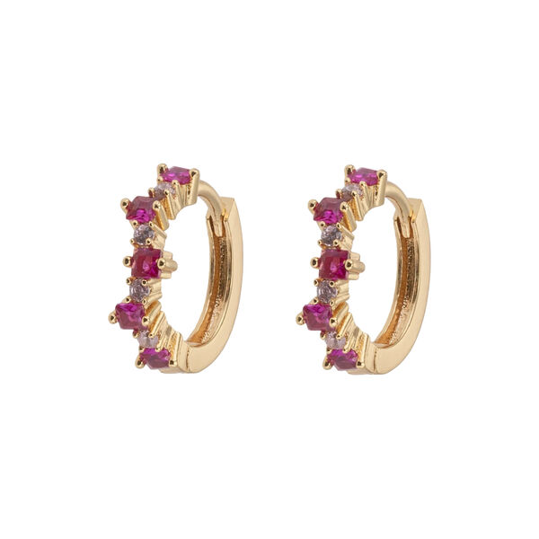 Mixed Small Hoops, cerise Mixed Small Hoops, cerise, Emilia by Bon Dep