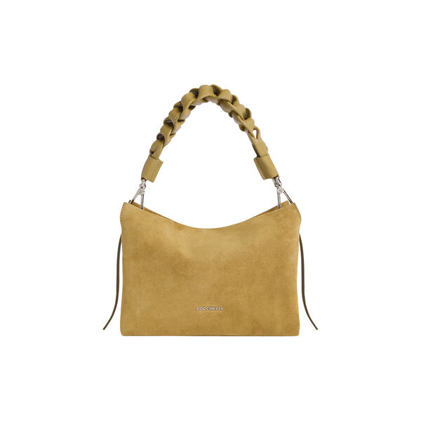 Boheme Suede Bimaterial Handbag, seagrass/seagrass, Coccinelle