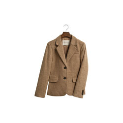 Slim Wool Blend Herringbone Blazer, roasted walnut, Gant