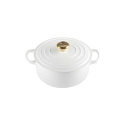 Signature st&oslash;pejern rund gryte &Oslash; 20 cm, white, Le Creuset
