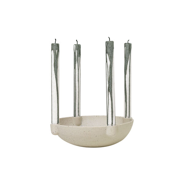 Sk&aring;l lysestake L, light grey, Ferm Living