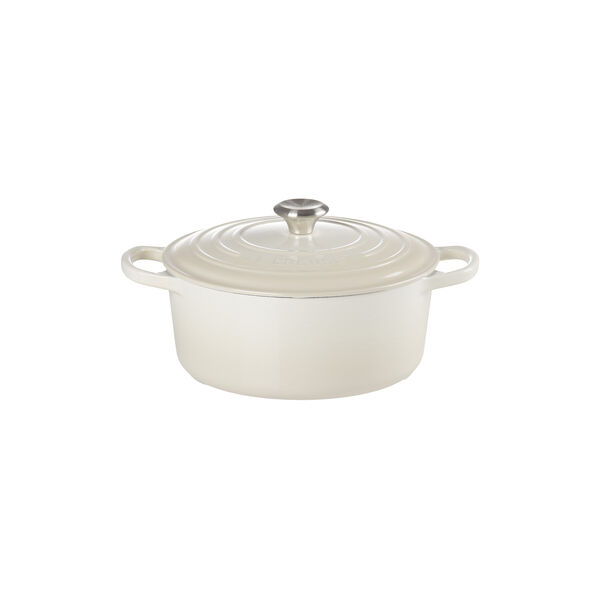 Signature st&oslash;pejern rund gryte &Oslash; 26 cm, meringue, Le Creuset