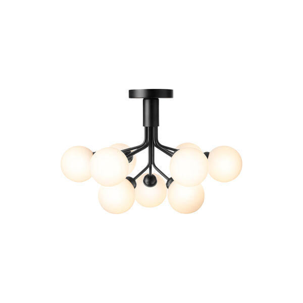 Apiales 9 Ceiling Lamp, satin black/opal, Nuura
