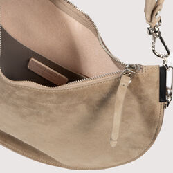 Coccinelle Sunup ruskind håndveske, warm taupe, Coccinelle