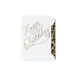 Happy Birthday kort, hvit/gull, CARDSOME