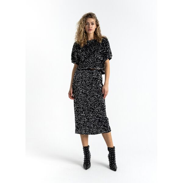 Sequins skirt, black/silver, Coster Copenhagen