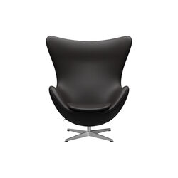 Egg&trade; 3316 loungestol, Aura black brown/satin brushed aluminium, Fritz Hansen
