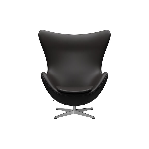 Egg&trade; 3316 loungestol, Aura black brown/satin brushed aluminium, Fritz Hansen