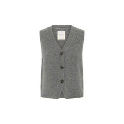 SylvaPW Waistcoat, medium grey melange SylvaPW Waistcoat, medium grey melange, Part Two
