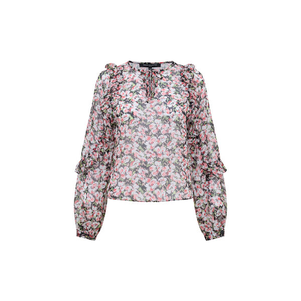 MOLLY EMINA RUFFLE SLEEVE TOP, black multi, French Connection