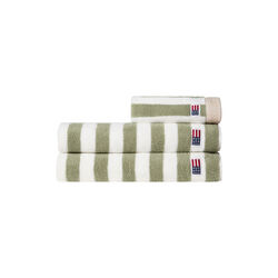 Block Striped h&aring;ndkle, vintage green/white/moonbeam, Lexington