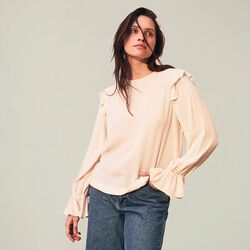 Carmen bluse, offwhite, Lexington
